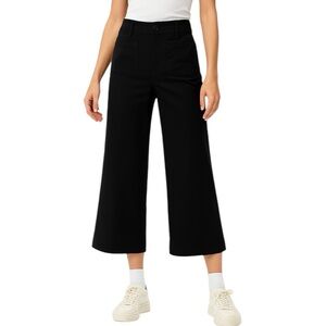 Maeve x Anthropologie - The Colette Wide-Leg Cropped Pant Black Sz 32P